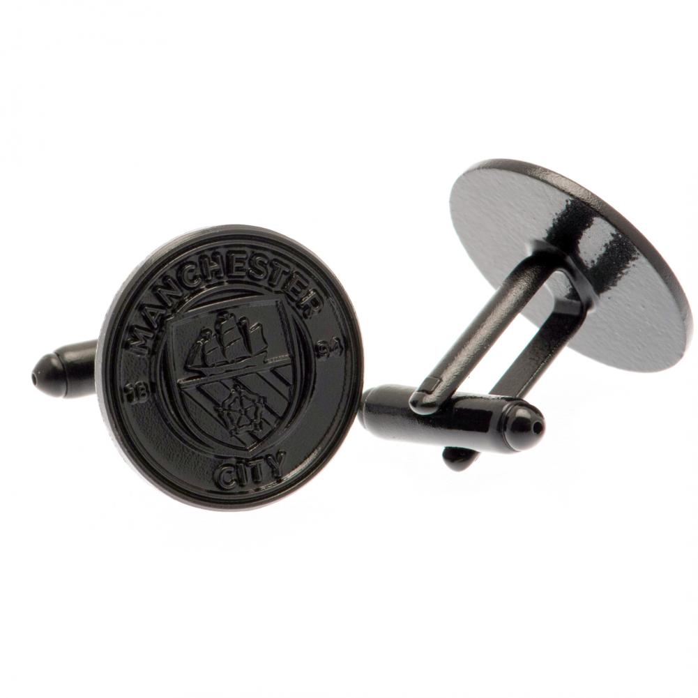 Manchester City FC Black IP Cufflinks: 2 - Cufflinks & Tie Slides By Manchester City