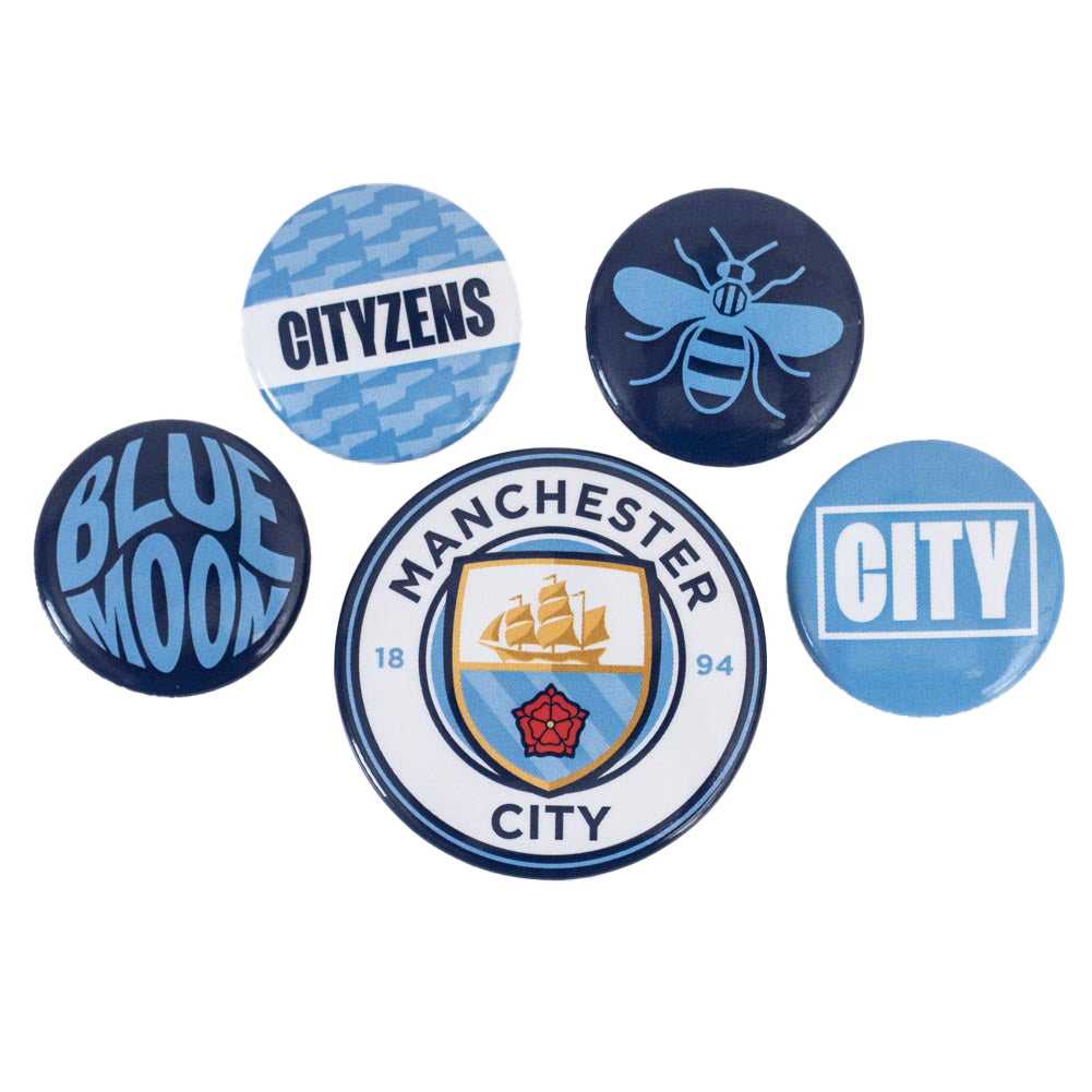 Manchester City FC Button Badge Set: 1 - Badges By Manchester City