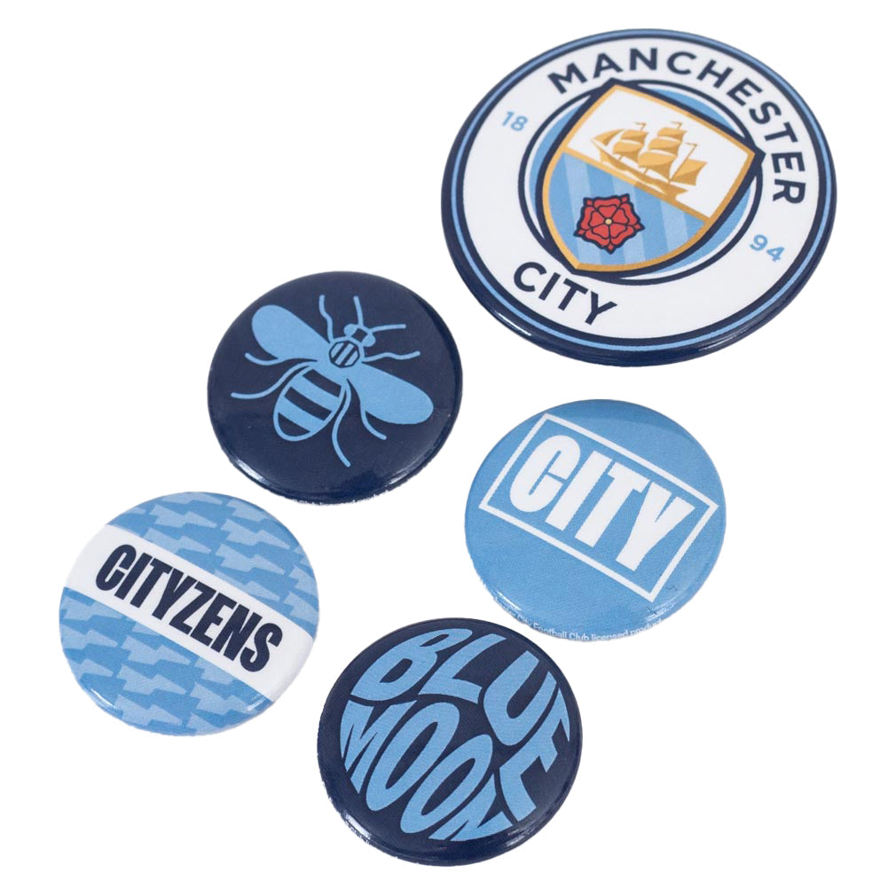 Manchester City FC Button Badge Set: 2 - Badges By Manchester City
