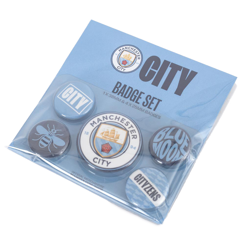 Manchester City FC Button Badge Set: 3 - Badges By Manchester City