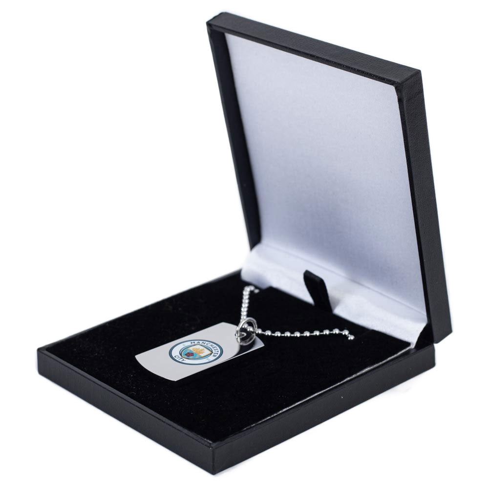 Manchester City FC Colour Crest Dog Tag & Chain: 1 - Necklaces By Manchester City