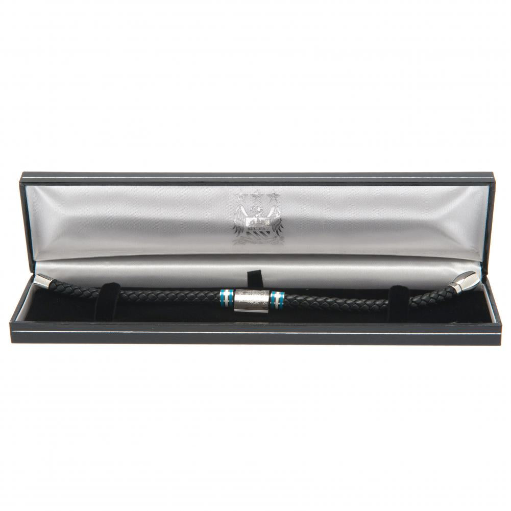 Manchester City FC Colour Ring Leather Bracelet: 3 - Jewellery By Manchester City