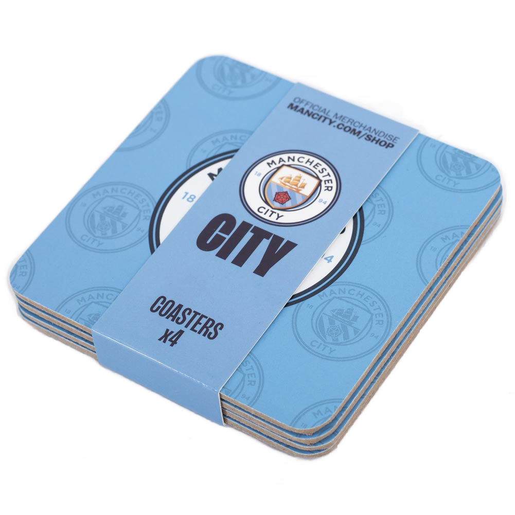Manchester City FC 4pk Cork Coaster: 4 - Coasters By Manchester City