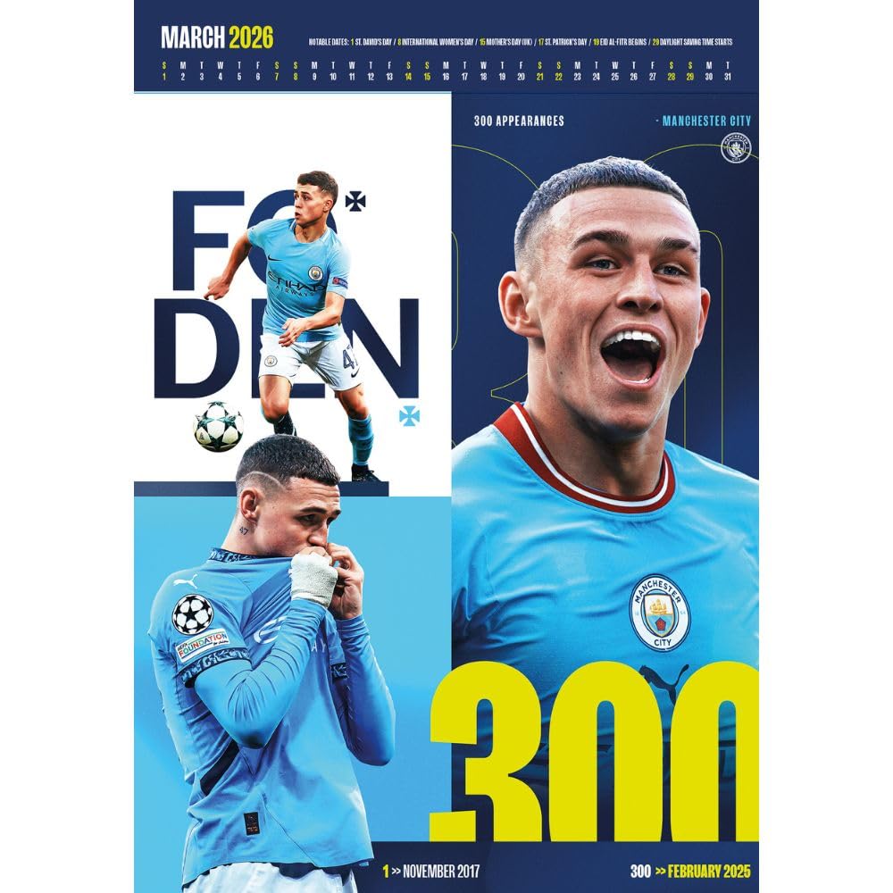Manchester City FC Deluxe Calendar 2026: 2 - Calendars By Manchester City