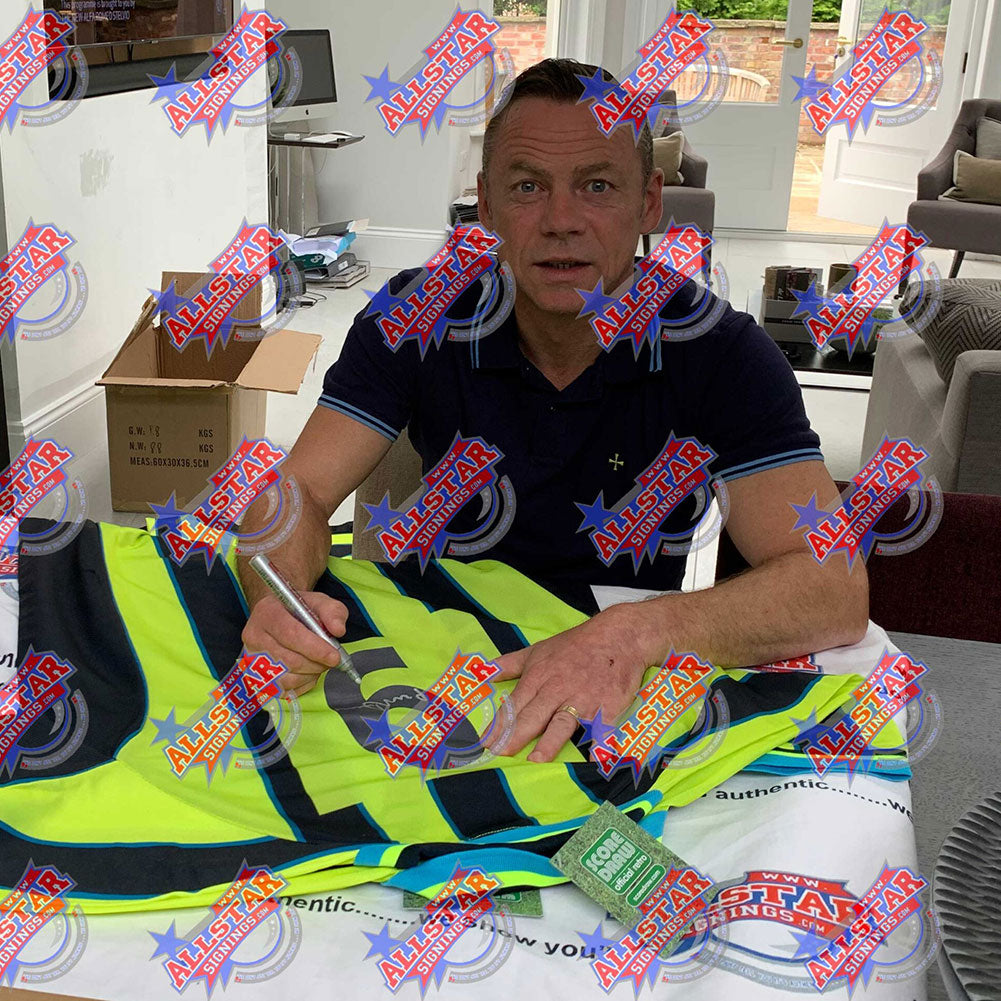 Manchester City FC Dickov Signed Shirt (Framed): 2 - Signed Memorabilia By Manchester City