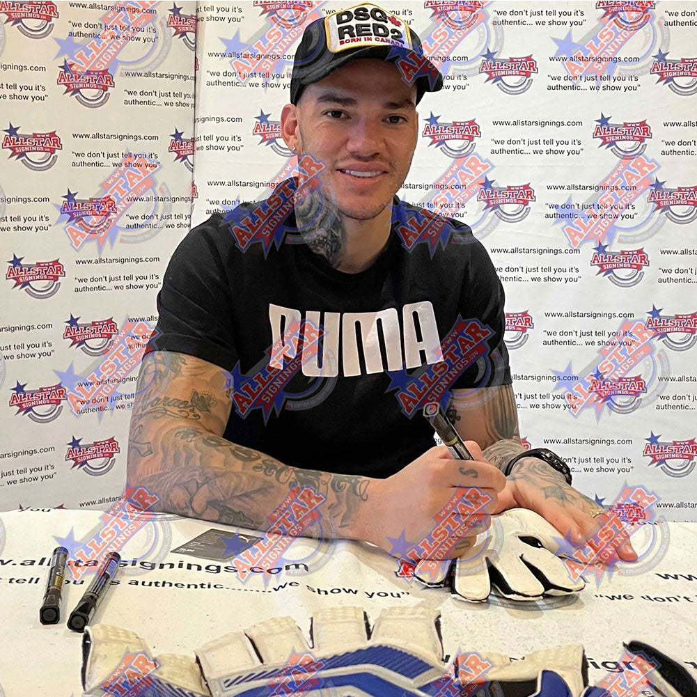 Manchester City FC Ederson Signed Glove (Framed): 2 - Signed Memorabilia By Manchester City