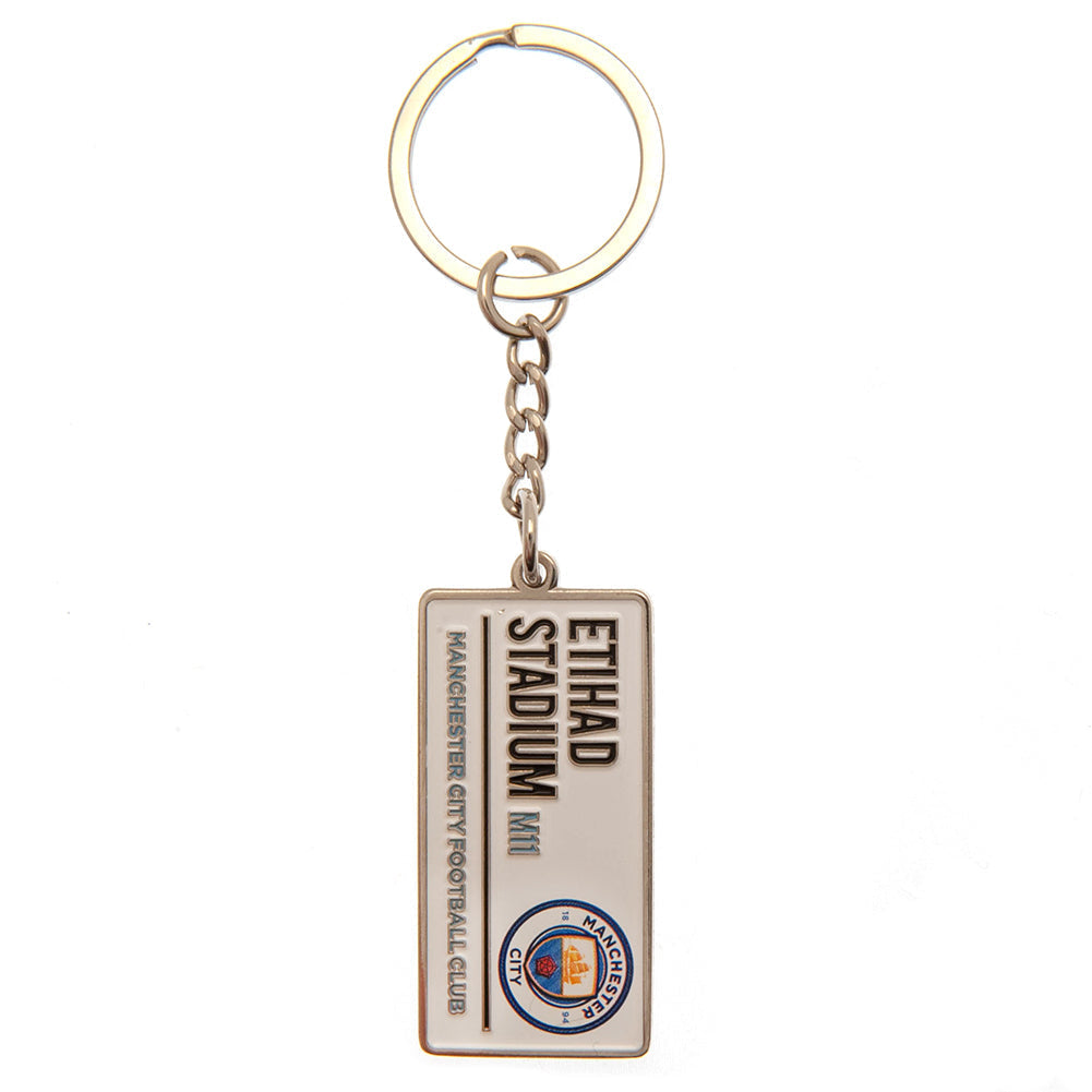 Manchester City FC Embossed Street Sign Keyring: 2 - Keyrings By Manchester City