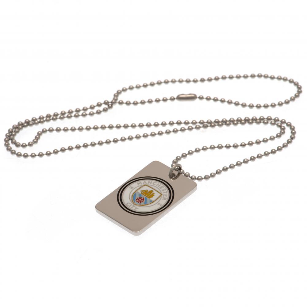 Manchester City FC Enamel Crest Dog Tag & Chain: 3 - Jewellery By Manchester City