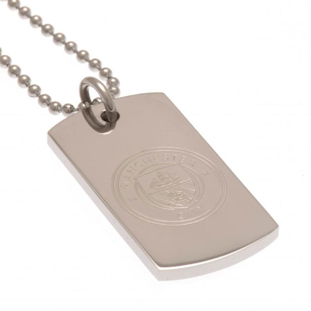 Manchester City FC Engraved Dog Tag & Chain: 2 - Jewellery By Manchester City
