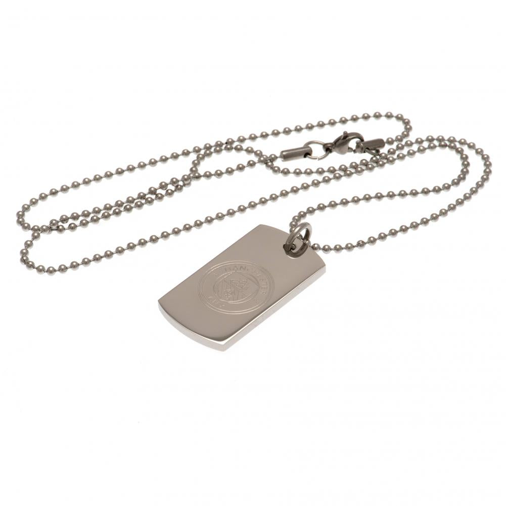 Manchester City FC Engraved Dog Tag & Chain: 3 - Jewellery By Manchester City