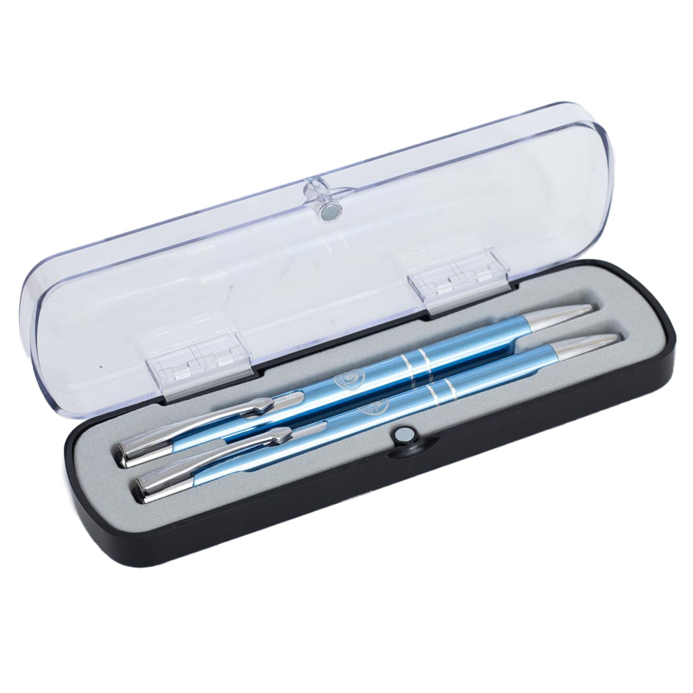 Manchester City FC Executive Pen & Pencil Set - Shop Pens At Gift Moments - 1