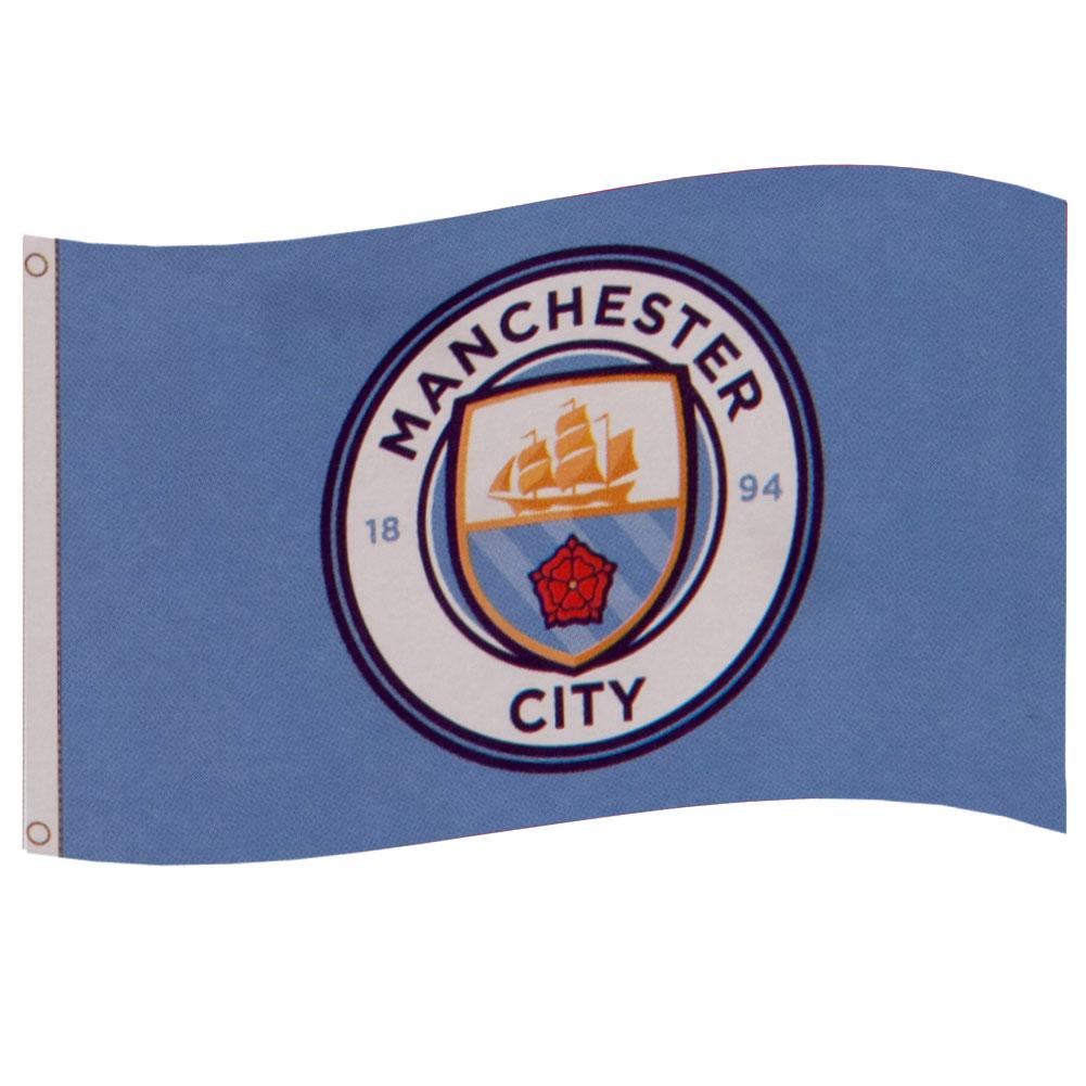 Manchester City FC Core Crest Flag: 1 - Flags & Banners By Manchester City