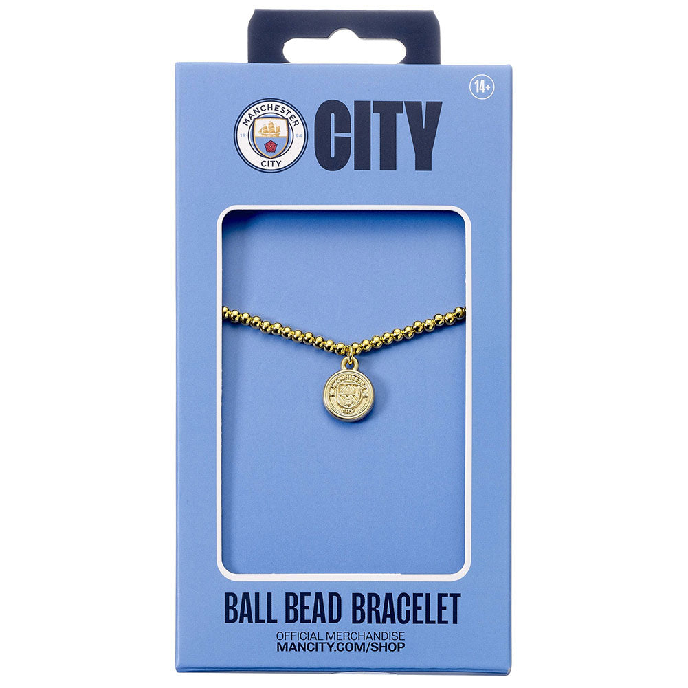 Manchester City FC Gold Finish Bead Bracelet - Shop Bracelets At Gift Moments - 2