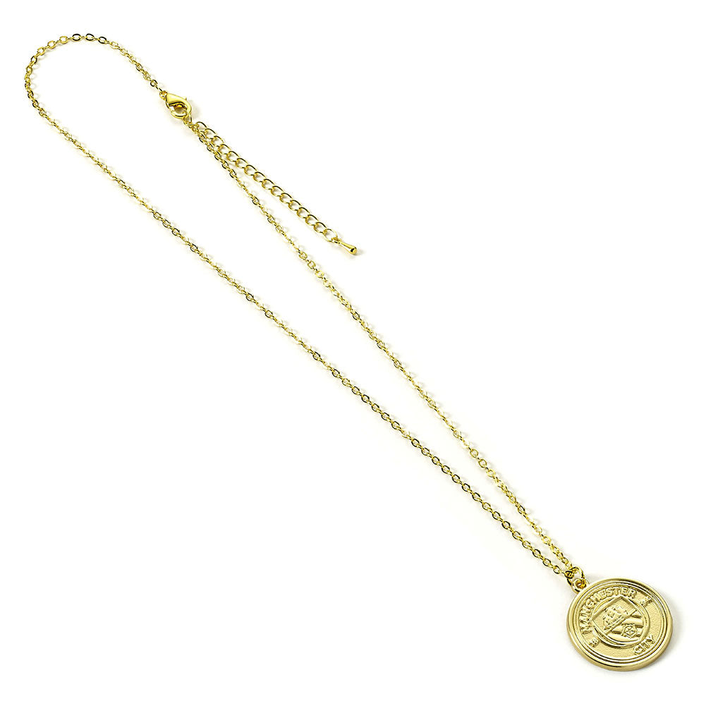 Manchester City FC Gold Finish Crest Necklace: 3 - Necklaces By Manchester City