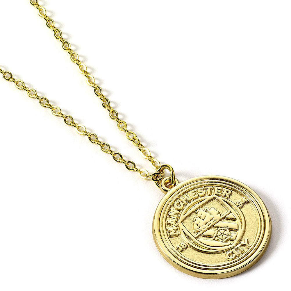 Manchester City FC Gold Finish Crest Necklace: 1 - Necklaces By Manchester City