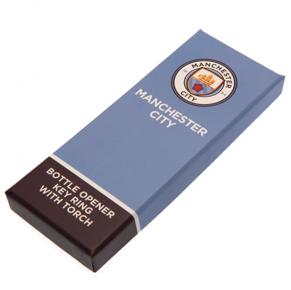 Manchester City FC Keyring Torch Bottle Opener: 4 - Keyrings By Manchester City