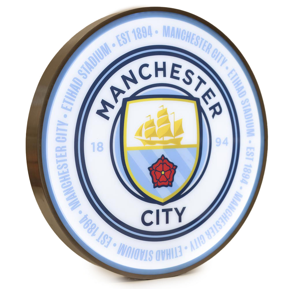 Manchester City FC 12 Inch LED Wall Light - Shop LED Lighting At Gift Moments - 2
