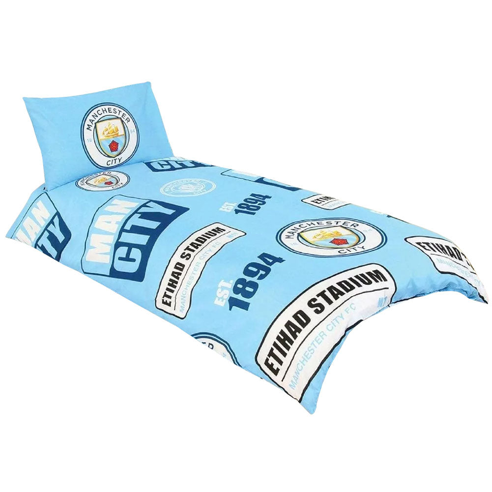 Manchester City FC Patch Single Duvet Set: 1 - Bedroom By Manchester City