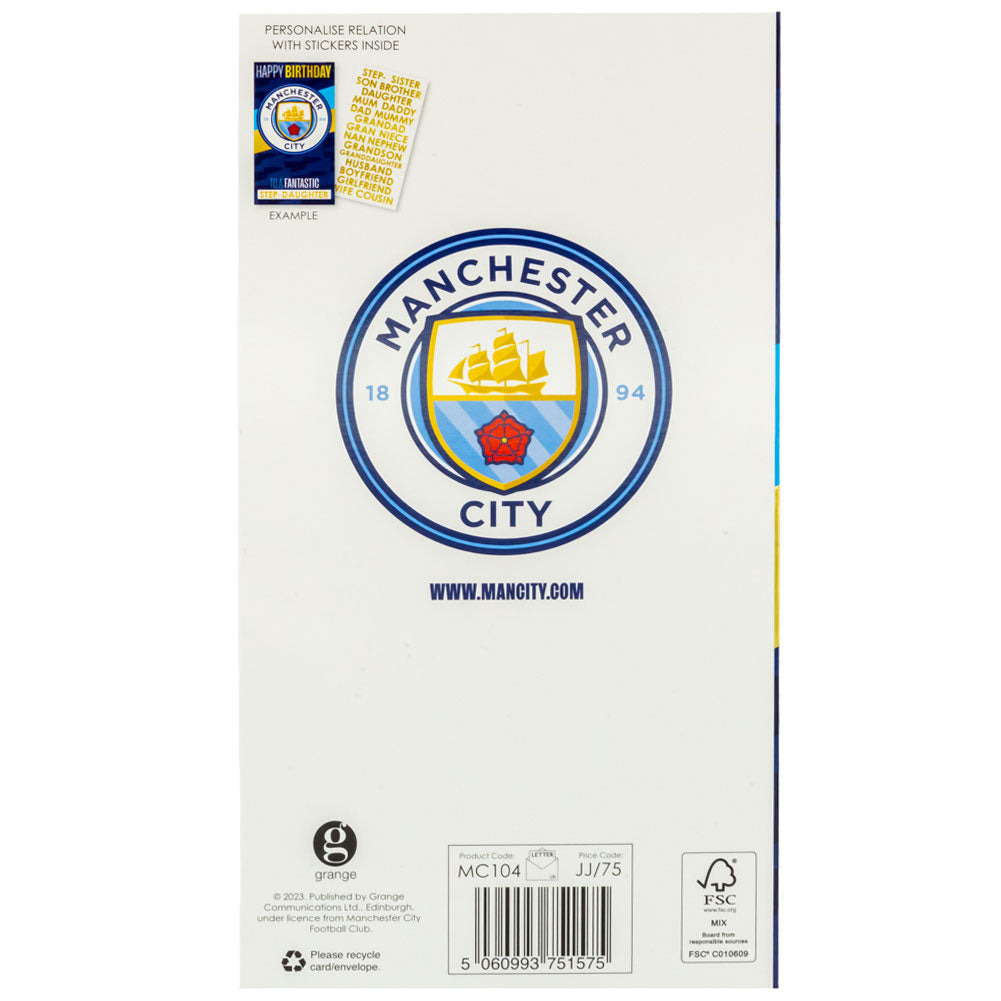 Manchester City FC Personalised Birthday Card: 5 - Greeting Cards By Manchester City