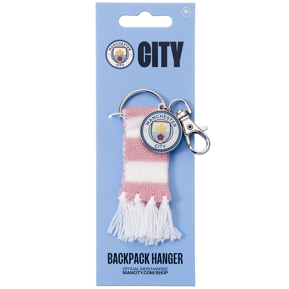 Manchester City FC Pink Bar Scarf Bag Charm: 3 - Keyrings By Manchester City