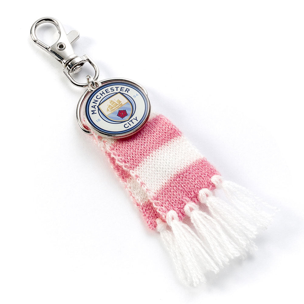 Manchester City FC Pink Bar Scarf Bag Charm: 1 - Keyrings By Manchester City