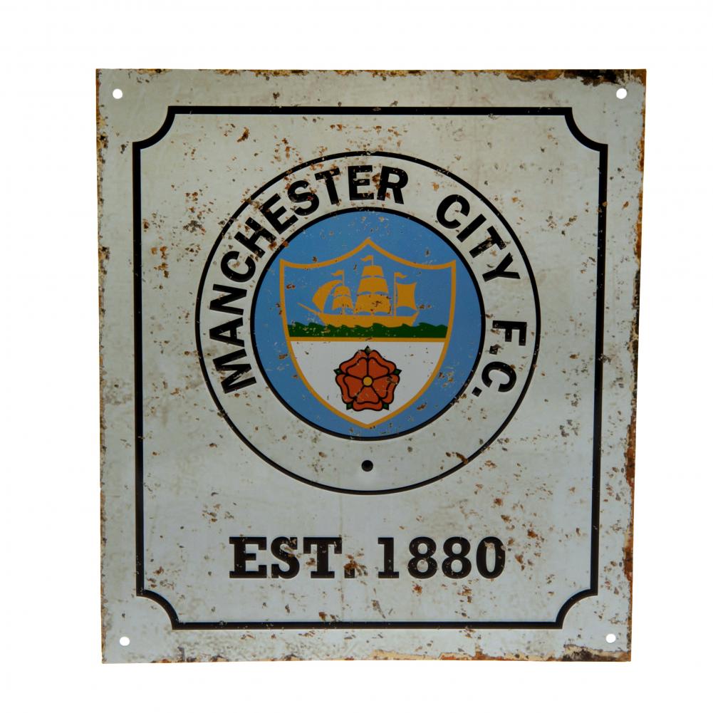 Manchester City FC Retro Logo Sign - Shop Signs & Plaques At Gift Moments - 1