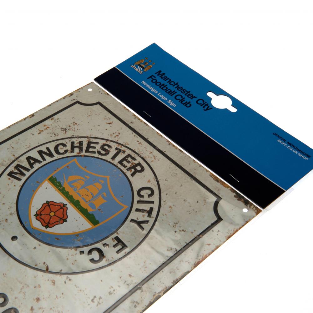 Manchester City FC Retro Logo Sign - Shop Signs & Plaques At Gift Moments - 3