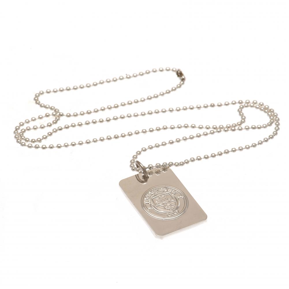 Manchester City FC Silver Plated Dog Tag & Chain: 3 - Jewellery By Manchester City