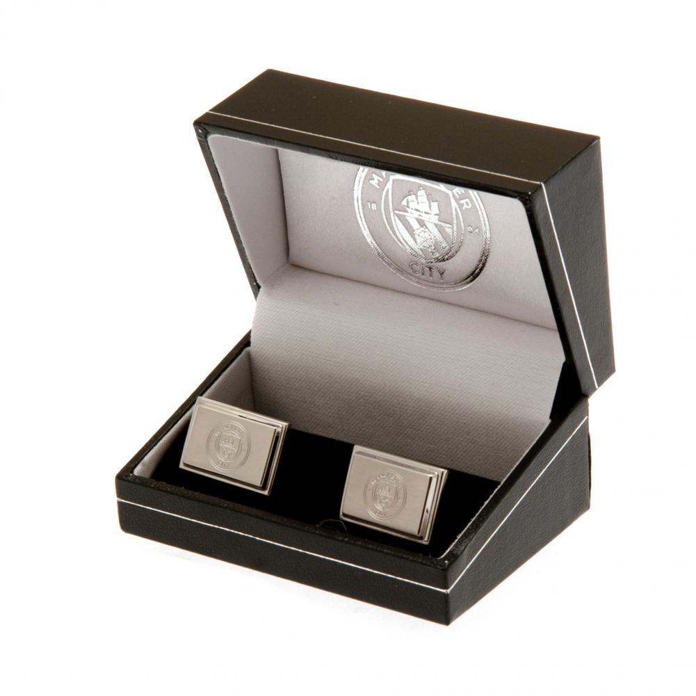 Manchester City FC Stainless Steel Cufflinks: 1 - Cufflinks & Tie Slides By Manchester City