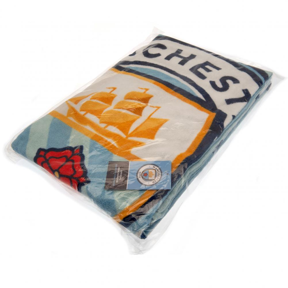 Manchester City FC Stripe Towel: 3 - Towels By Manchester City