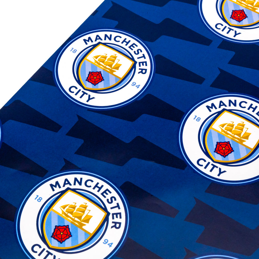 Manchester City FC Text Gift Wrap - Shop Gift Wrap & Bags At Gift Moments - 4