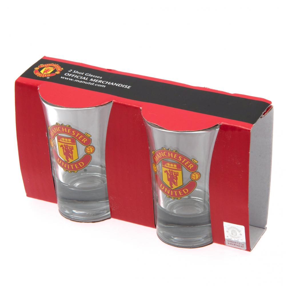 Manchester United FC 2pk Shot Glass Set - Shop Glassware At Gift Moments - 3