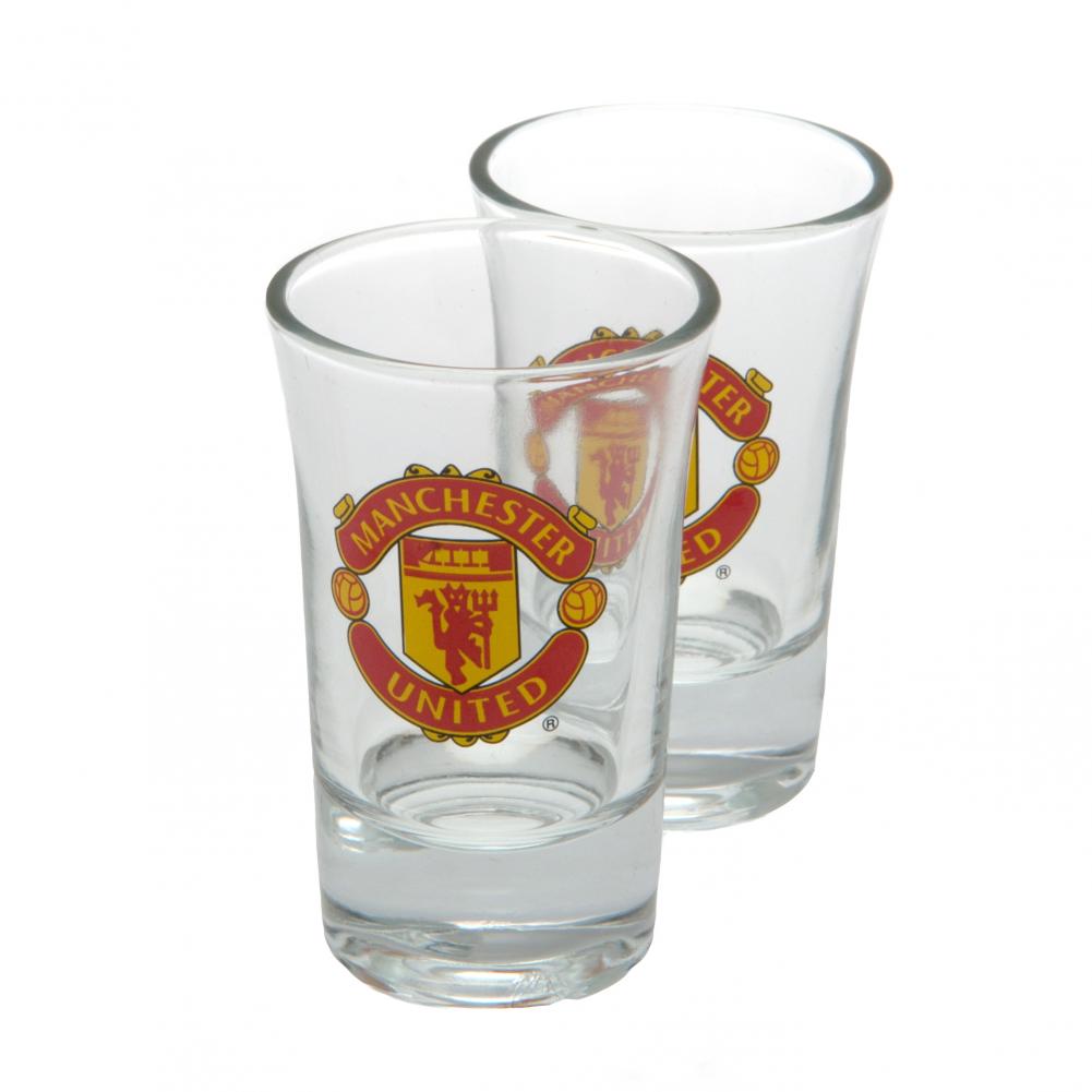 Manchester United FC 2pk Shot Glass Set - Shop Glassware At Gift Moments - 2