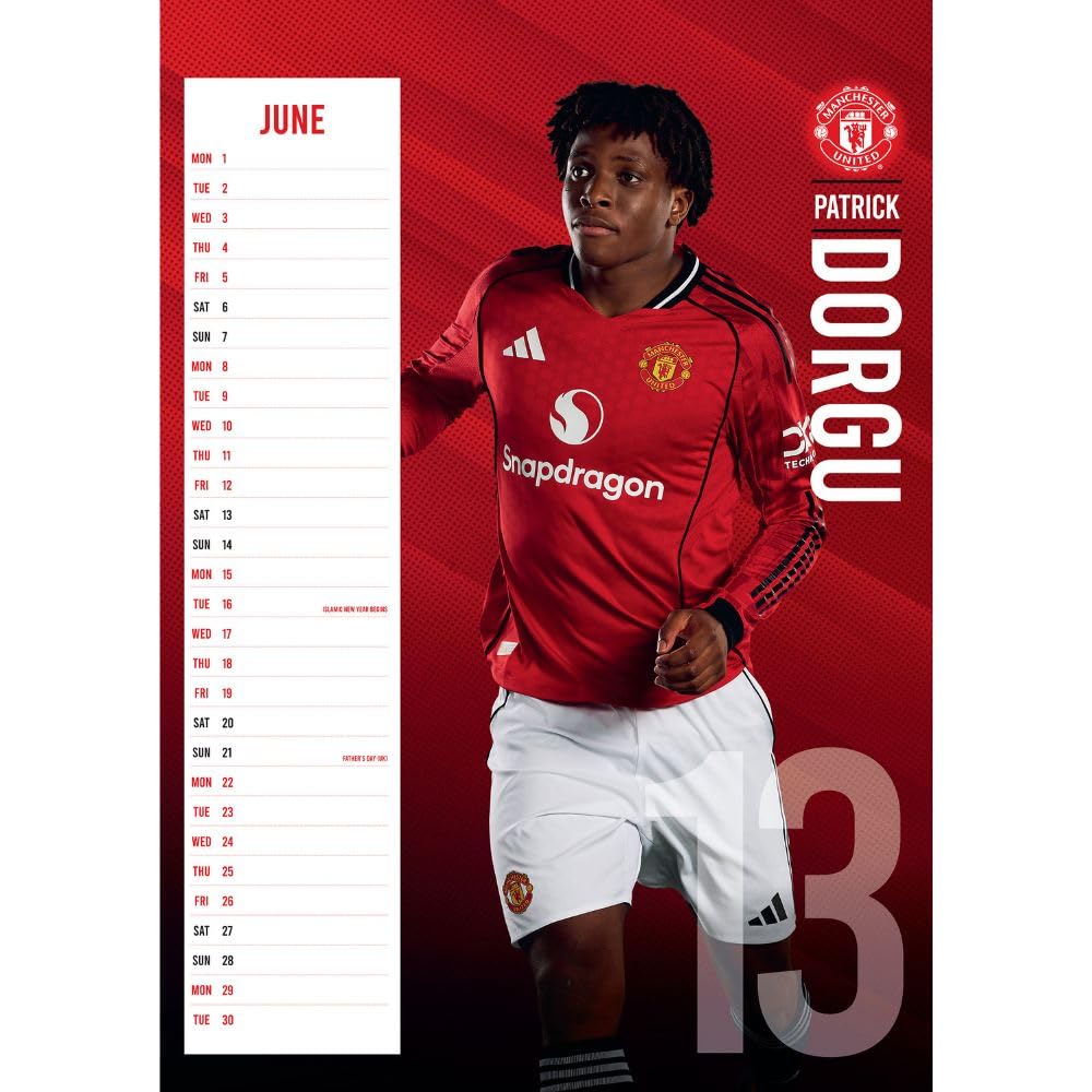 Manchester United FC A3 Calendar 2026: 3 - Calendars By Manchester United