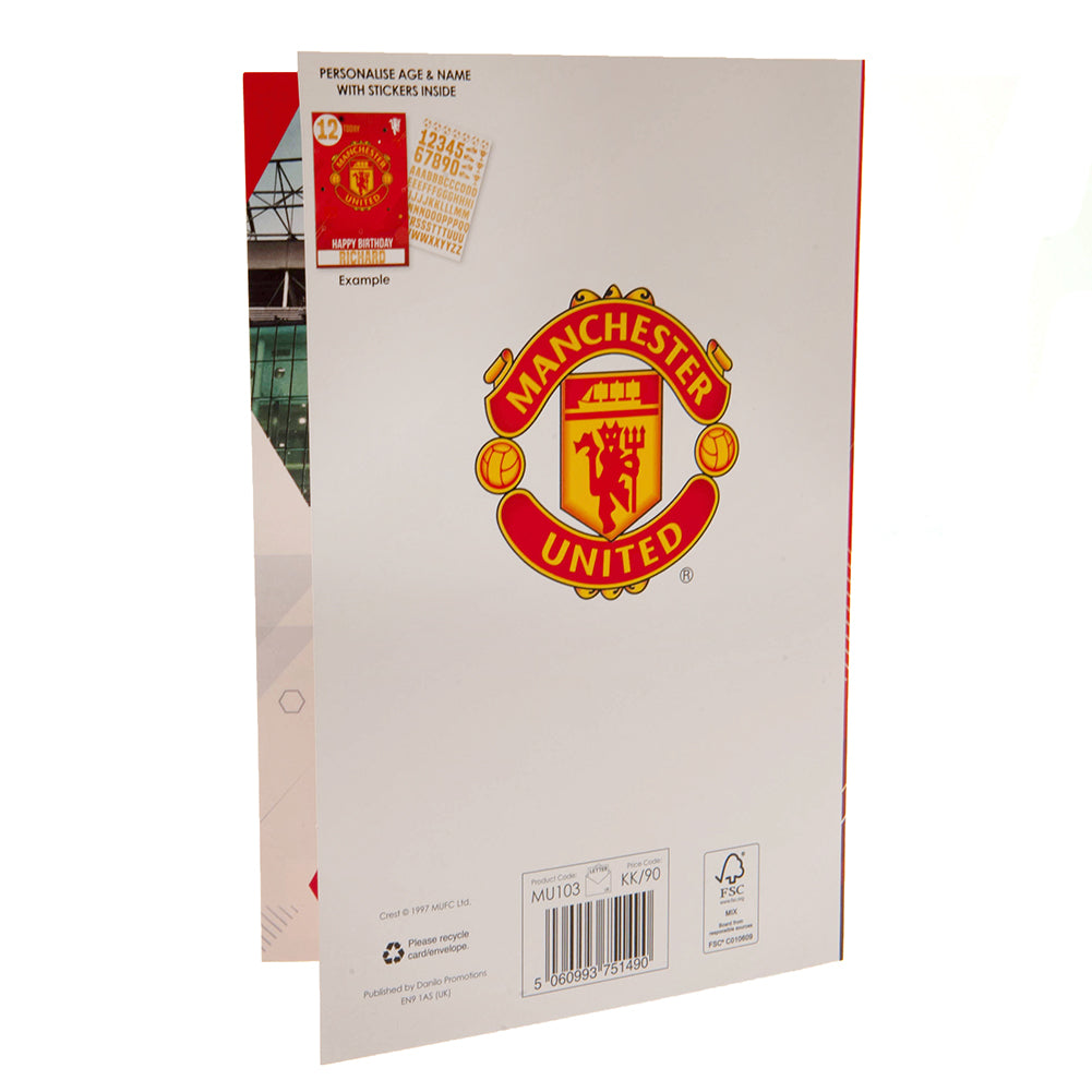 Manchester United FC Birthday Card With Stickers: 5 - Greeting Cards By Manchester United
