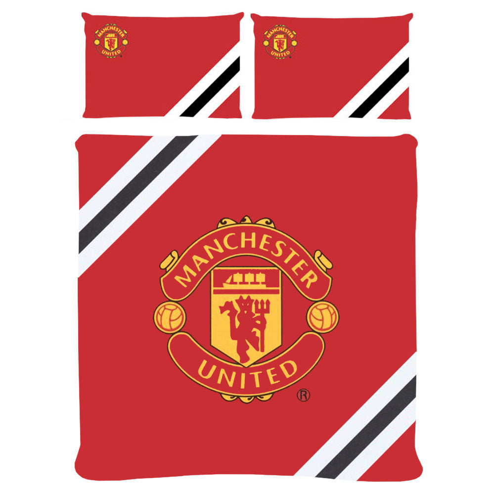 Manchester United FC Core Stripe Double Duvet Set: 1 - Bedroom By Manchester United