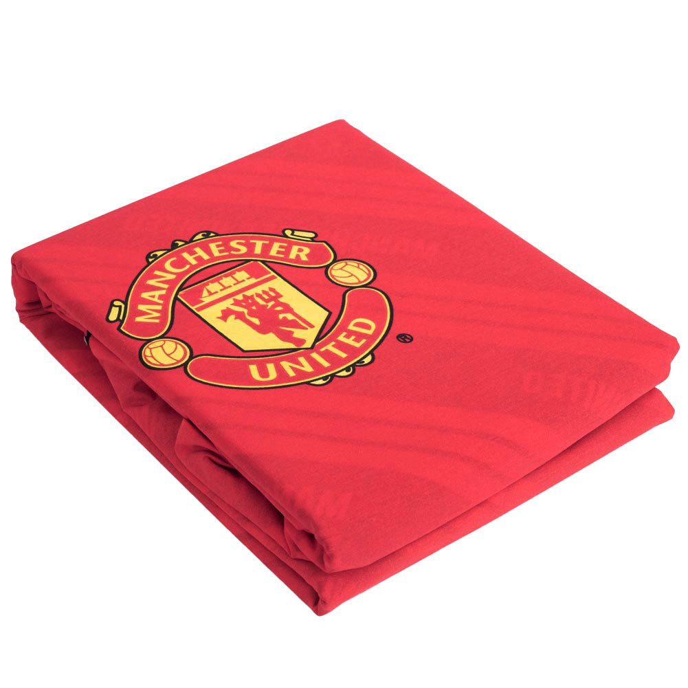 Manchester United FC Core Stripe Double Duvet Set: 3 - Bedroom By Manchester United