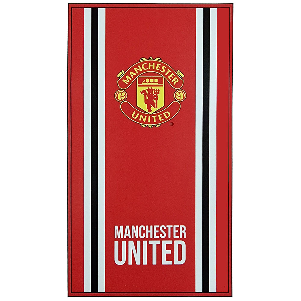 Manchester United FC Core Stripe Towel: 1 - Towels By Manchester United