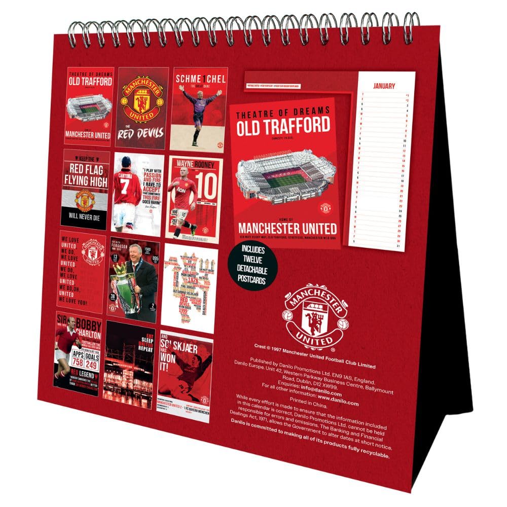 Manchester United FC Desktop Calendar 2026: 3 - Calendars By Manchester United