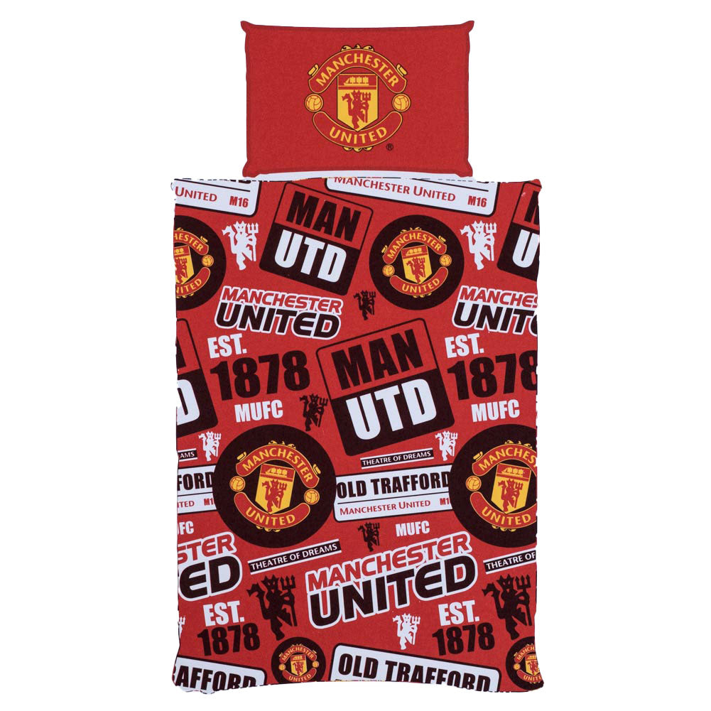 Manchester United FC Patch Single Duvet Set: 1 - Bedroom By Manchester United