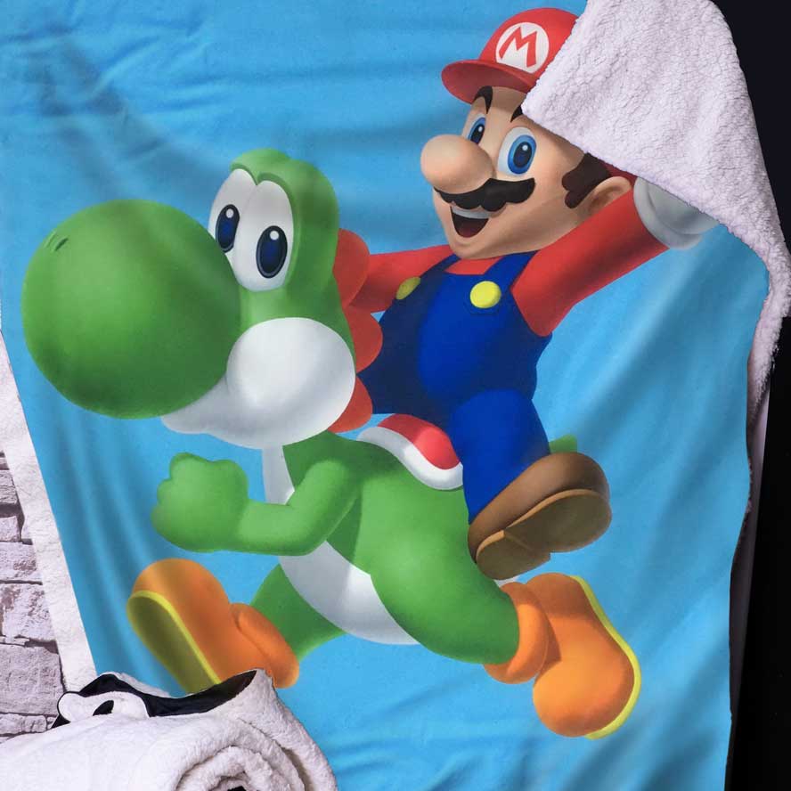 Mario and Yoshi Throw Blanket 100x150cm: 2 - Blankets By Super Mario