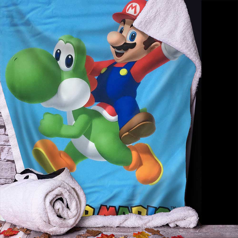 Mario and Yoshi Throw Blanket 100x150cm: 1 - Blankets By Super Mario