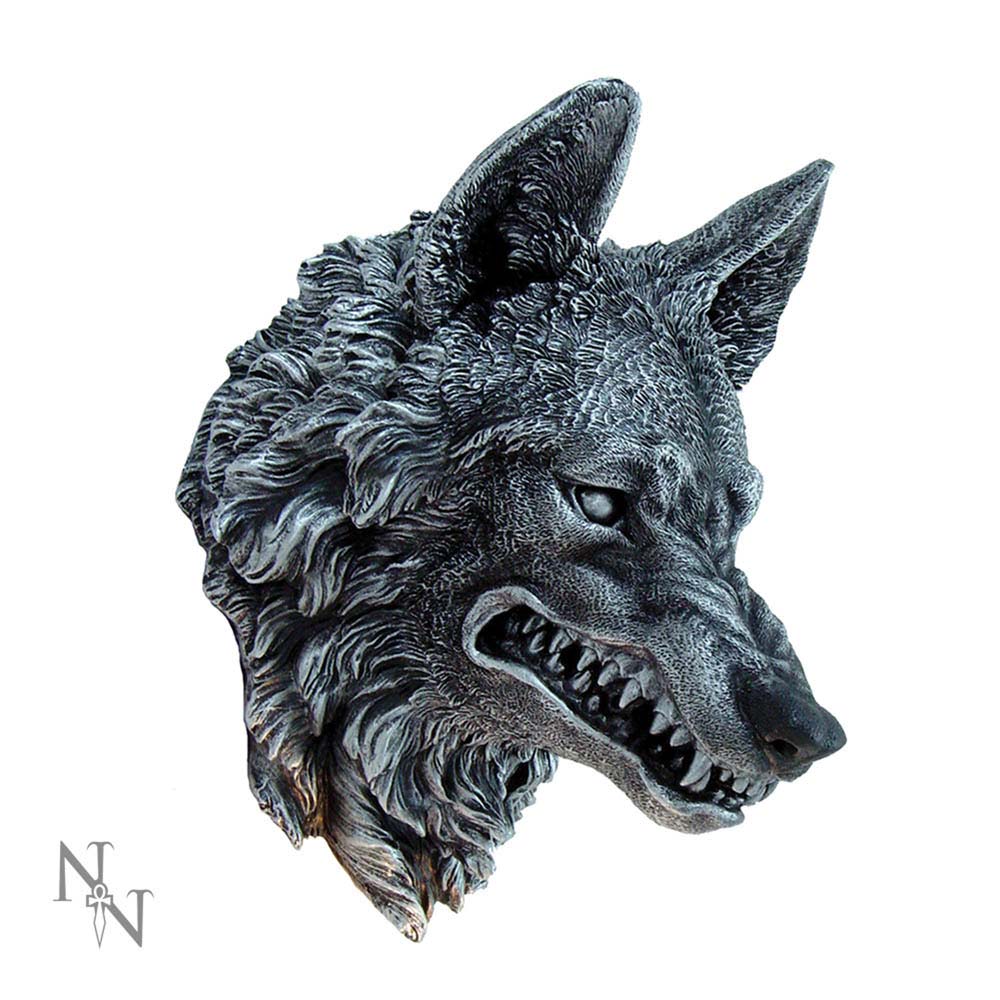 Menacing Grey Snarling Wolf Wall Plaque: 2 - Wall Hanging Sculptures By Gift Moments