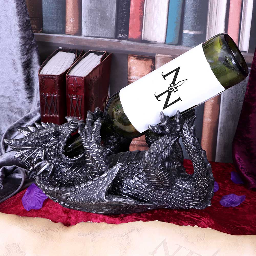 Metallic Silver Dragon Guzzler Wine Bottle Holder: 1 - Guzzlers & Wine Bottle Holders By Gift Moments