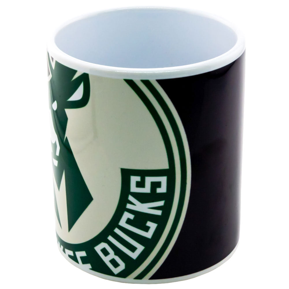 Milwaukee Bucks Cropped Logo Mug: 2 - Mugs By American Sports