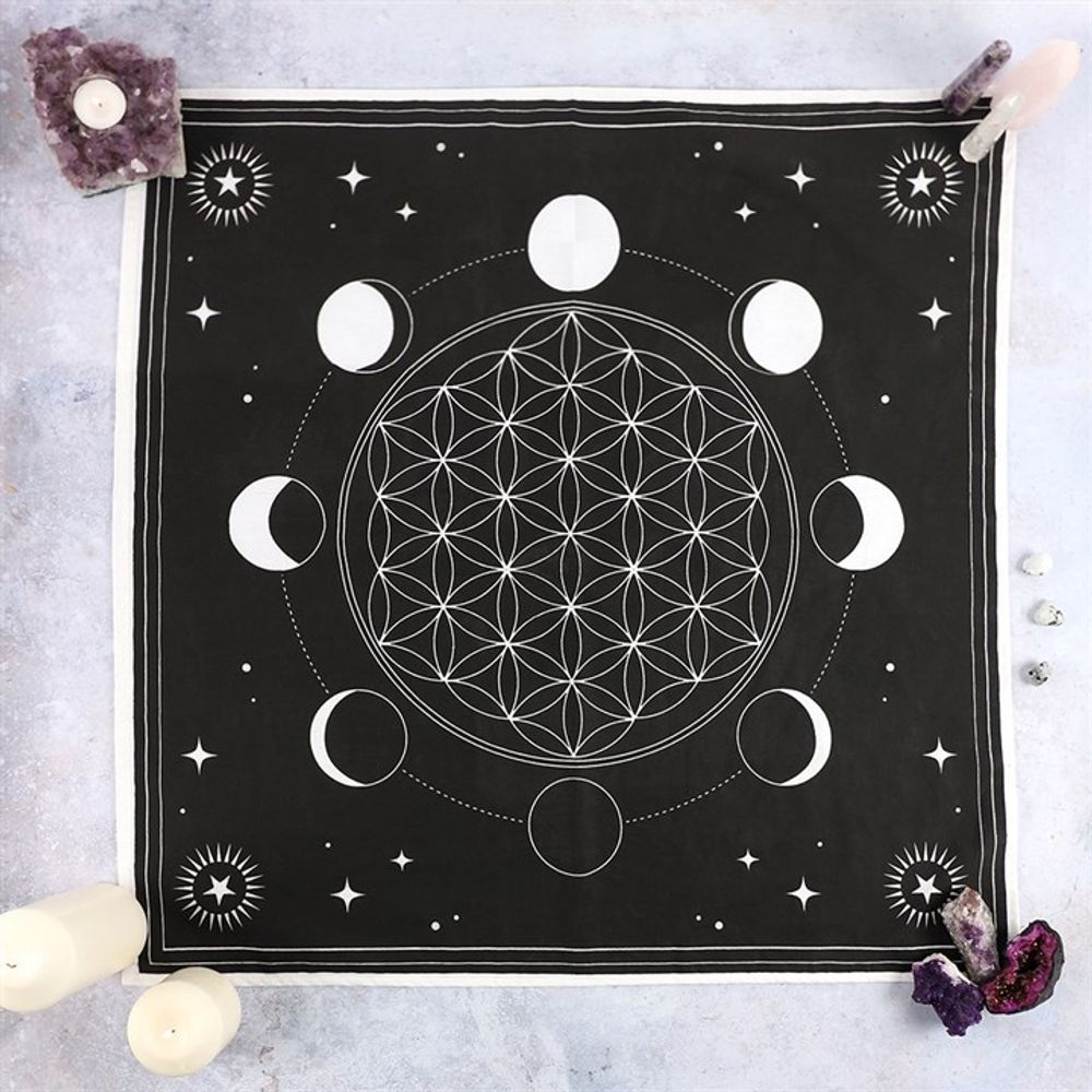 Moon Phase Crystal Grid Altar Cloth: 1 - By Gift Moments
