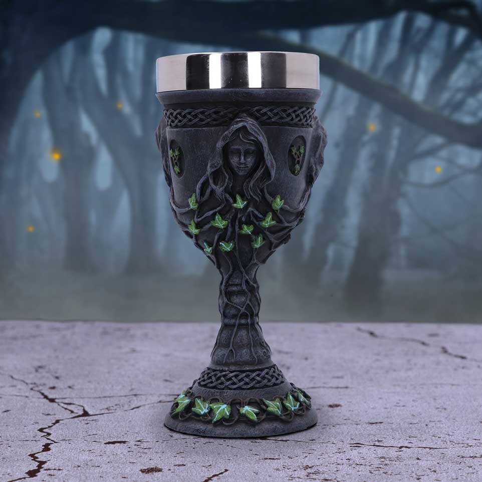 Mother Maiden and Crone Chalice Bronze Triple Goddess Wine Glass: 1 - Goblets & Chalices By NN Designs