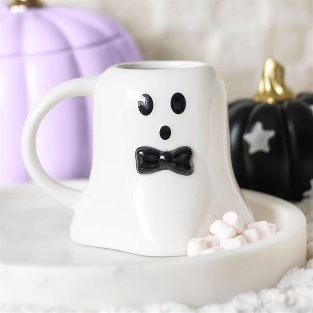 Mr Boo Ghost Shaped Mug with Bow Tie: 1 - Mugs By Gift Moments