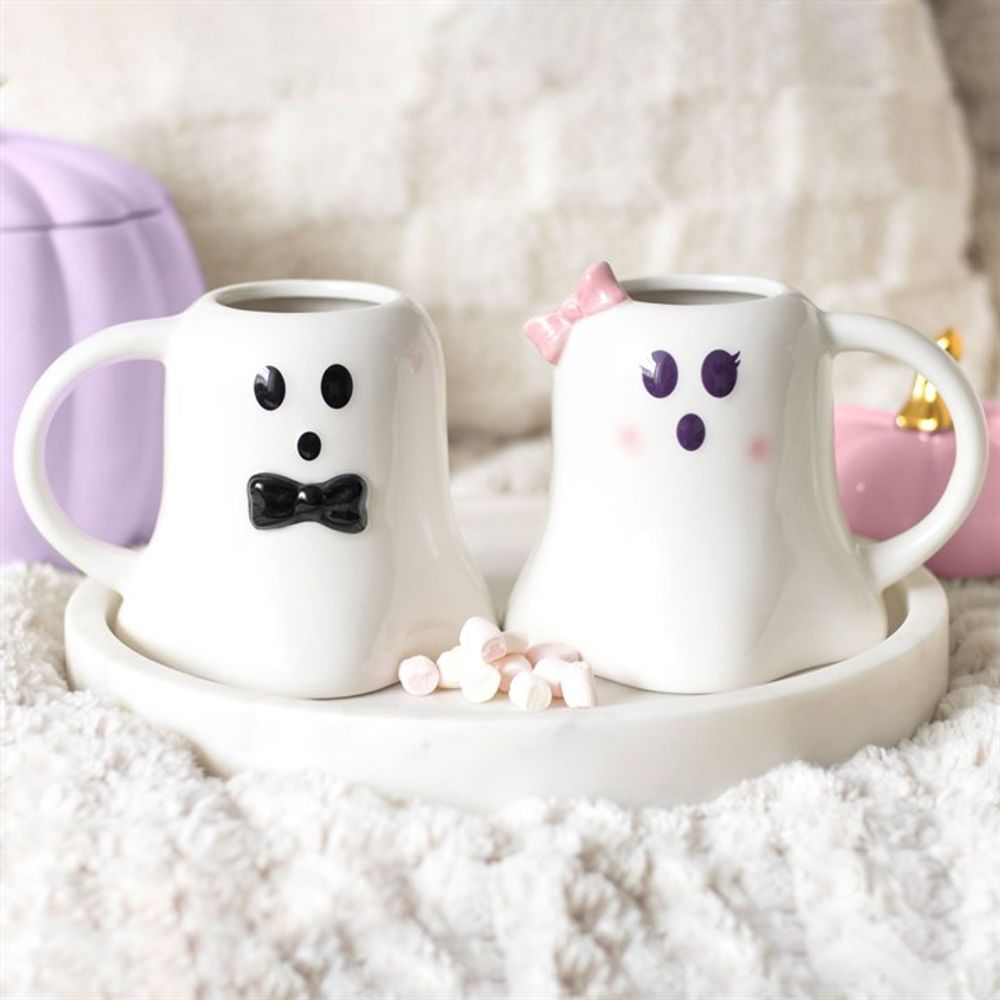 Mr and Mrs Boo Ghost Shaped Mug Set: 1 - Mugs By Gift Moments