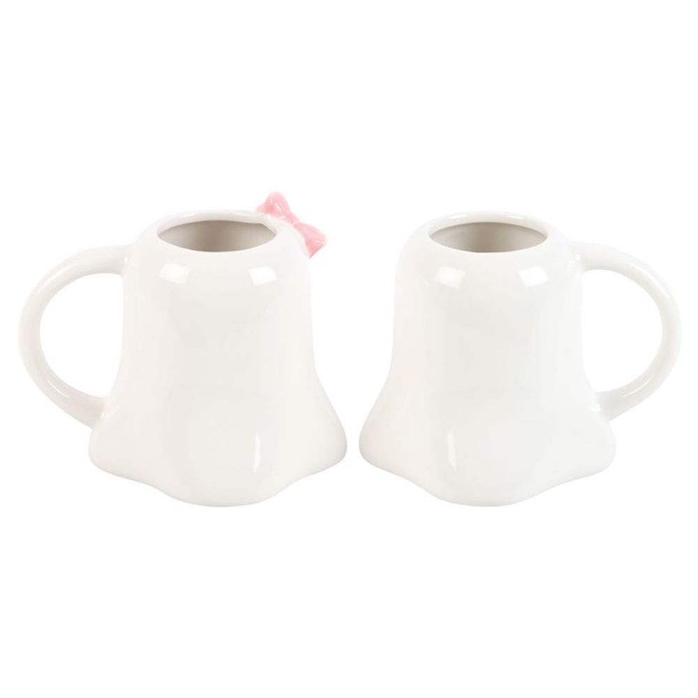 Mr and Mrs Boo Ghost Shaped Mug Set: 3 - Mugs By Gift Moments
